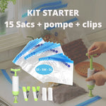 VacPack™ | Le sous-vide manuel | lot de 15 sacs + pompe + clips