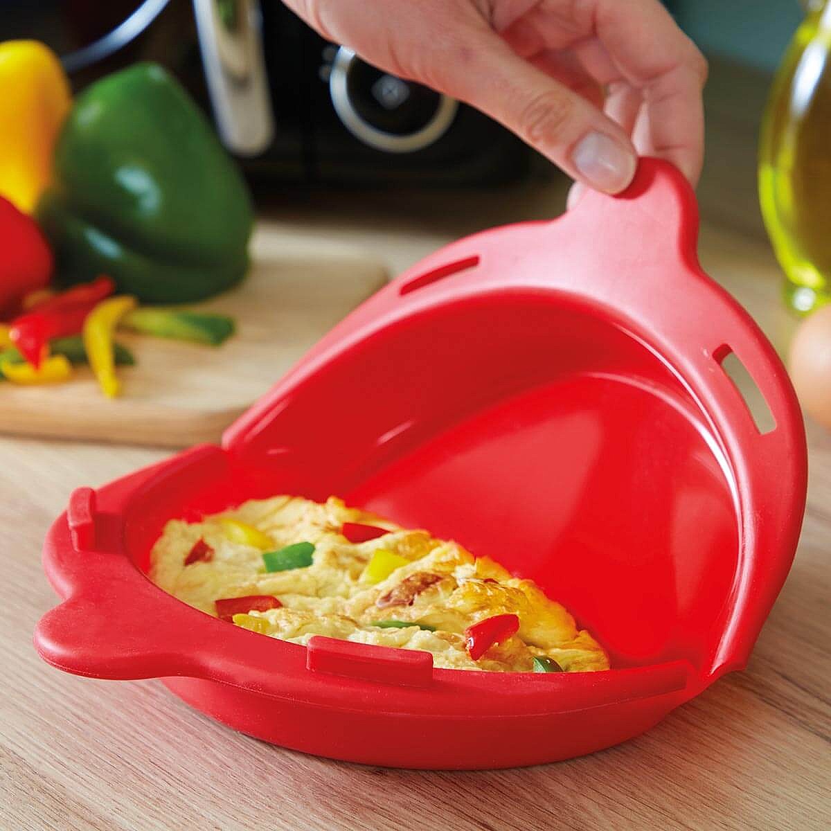 Moule à omelette en silicone, omelette micro - ondes, machine à omelette en  silicone, omelette micro - ondes pliable pour faire du pain aux œufs,  omelette en silicone (rouge)