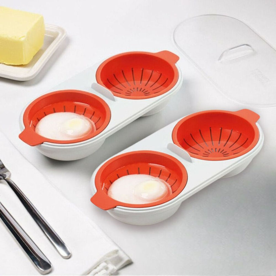 Cuiseur À Oeufs Pour Micro-Ondes - Machine À Œufs Durs À 2 Cavités,Cuiseur À Vapeur D'Œufs